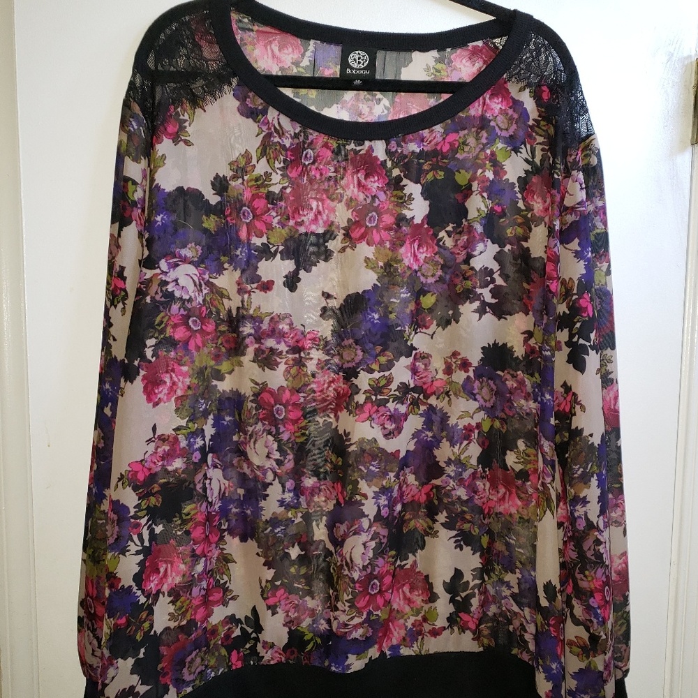 Sheer Floral Blouse